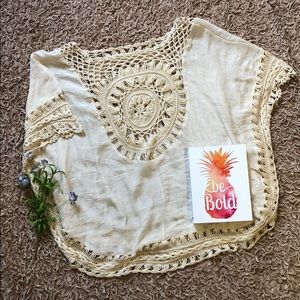 Tan Crotchet Top (Size S/M)